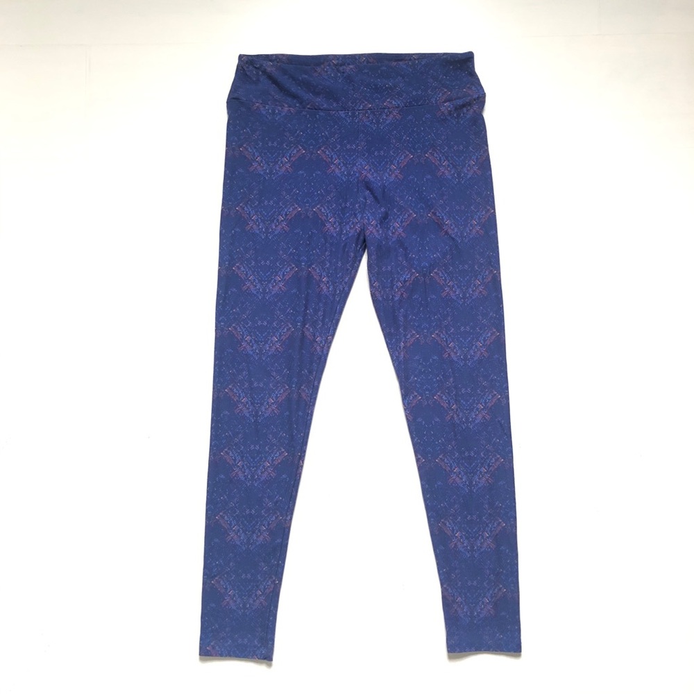 TC LuLaRoe leggings in blue, pink and purple